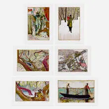 Billy Childish, Six works, c. 2013, lithograph in colors