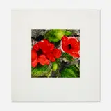 Flowers (Red Poppies) by Donald Sultan, 1989, screenprint in colors on Arches 88, sold Oct 2021