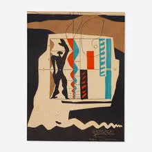 Modulor by Le Corbusier, 1956, lithograph in colors on Arches, sold Oct 2021