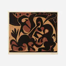 Pablo Picasso, Pique (Noir et Beige), 1959, linocut in colors on Arches