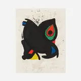 Grand Palais by Joan Miró, 1974, lithograph in colors, sold Oct 2021