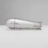 J.A. Henckels, Zeppelin cocktail shaker set, c. 1928, chrome-plated and parcel gilt brass