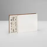 P.L. Levy, Art Deco cigar box with clock, c. 1935, chrome-plated brass, rosewood, glass, metal
