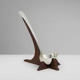 Henry Petzal, Punch ladle on stand, sterling silver parcel-gilt, wenge