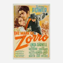 Inc. Joseph H. Tooker Litho. Co., The Mark of Zorro (Twentieth Century-Fox Film, 1940, Style A), c. 1940, one-sheet vintage movie poster