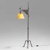 Floor lamp by Samuel Yellin, wrought iron, vellum, sold Feb 2024