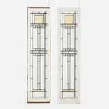 Frank Lloyd Wright, Windows, pair, glass, stained glass, zinc, painted wood