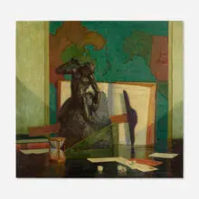 Frederic Milton Grant, Man Carving His Own Destiny, c. 1930, oil on canvas