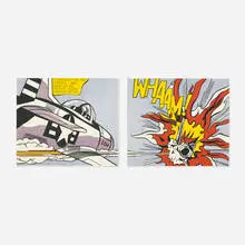 Whaam! (Diptych) by Roy Lichtenstein, offset lithograph on paper, sold Feb 2015