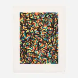 Sol LeWitt, Irregular, Angular Brushstrokes, 1997, color sugar lift aquatint on Somerset Textured White paper