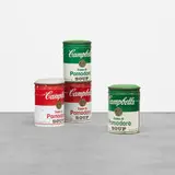 Studio Simon, Omaggio ad Andy Warhol, set of four stools (from Ultramobile series), c. 1973, enameled steel, upholstery