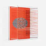 Óvalo en el Rojo (from Serie Sintesis) by Jesús Rafael Soto, 1979, screenprint on Plexiglas with metal rods, sold Feb 2015