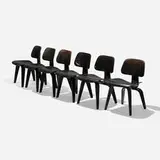 Charles and Ray Eames, DCWs, set of six, 1945 / 1948, aniline-dyed ash plywood, rubber