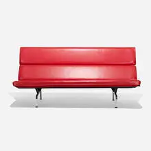 Charles and Ray Eames, Sofa Compact, 1954, vinyl, chrome-plated steel, enameled steel