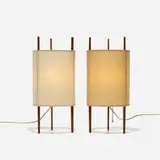 Isamu Noguchi, table lamps model 9, pair, 1947, cherry, fiberglass-reinforced polyvinyl