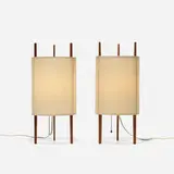 Isamu Noguchi, table lamps model 9, pair, 1947, cherry, fiberglass-reinforced polyvinyl