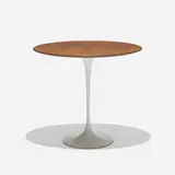 occasional table by Eero Saarinen, 1957, walnut, enameled steel, sold Feb 2015