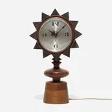 Chess Piece table clock, model 2251 by George Nelson & Associates, 1957, walnut, brass, enameled aluminum, glass, sold Feb 2015