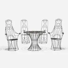 John Risley, dining set, c. 1965, welded iron