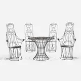 John Risley, dining set, c. 1965, welded iron