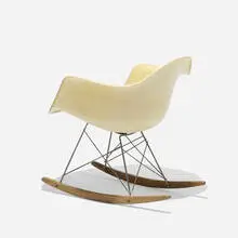 first edition RAR by Charles and Ray Eames, 1950, molded fiberglass with rope edge, beech, zinc-plated steel, sold Feb 2015