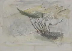 Yehezkel Streichmann, Untitled, watercolour and crayon 49.5 x 69cm