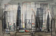 Theodore Hancock, Untitled, ink and watercolour 39 x 56cm