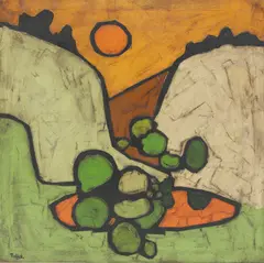 Colin Ruffell, Untitled, oil on canvas 92 x 92cm .