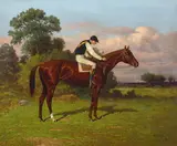 Henry Stull, Racehorse and jockey, oil on canvas