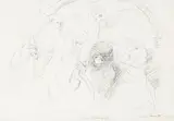 Lovis Corinth, A study of Christ carrying the cross, pencil on paper