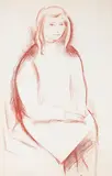 Moïse Kisling, L. jeune fille assis, sanguine on paper