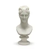 Cincinnato Baruzzi, carved white marble bust of a Muse, marble