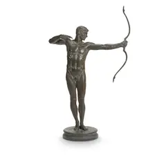Hamo Thornycroft, patinated bronze model of Teucer, patinated bronze