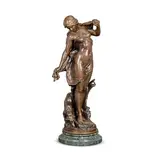 Mathurin Moreau, patinated bronze figure of 'Venus au Bain', patinated bronze