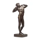 Lord Frederic Leighton, patinated bronze figure of 'The Sluggard', patinated bronze