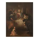 Andrea Celesti, La Cène d'Emmaüs, oil on canvas, unlined