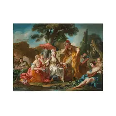 dit Carle van Loo Charles-André, Le grand seigneur contemplant une sultane assise au centre, oil on canvas