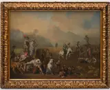 Anton Goubau, Paysage animé de figures et animaux, oil on canvas