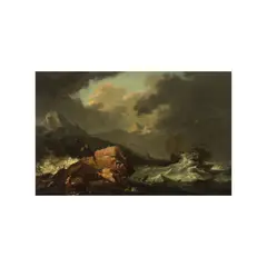 Scène de naufrage by Francesco Fidanza, oil on panel, offered Oct 2024