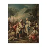 Jacopo Amigoni, Rébecca et Eliézer au puits, oil on canvas, unlined