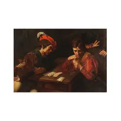 Valentin de Boulogne, Les tricheurs, oil on canvas, unlined