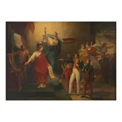 Louis Philippe fait allégeance devant le drapeau de la France by Antoine Ansiaux, oil on canvas, sold Oct 2024