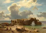 August Wilhelm Leu, Capri, 1864, Öl auf Leinwand. Doubliert