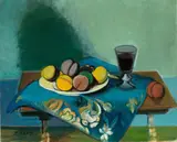Rudolf Levy, Stilleben mit Pfirsichen, 1942, Öl auf Leinwand