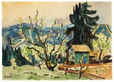 Baumblüte in Hofheim/Taunus by Karl Schmidt-Rottluff, 1949, Aquarell und Tuschpinsel auf Velin, sold Nov 2014