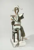 Pierrot Lunaire (Harlekin) by Markus Lüpertz, 1983, Gips und Stuhl, bemalt, sold Nov 2013