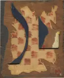 Kurt Schwitters, Ohne Titel (Das Schachbild), 1941, Assemblage mit Öl, Papier und Holz auf Sperrholz