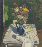 Wolfgang Mattheuer, Blumenstilleben, 1962, Öl auf Hartfaser