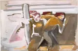 Karl Horst Hödicke, Die Abfahrt“ (aus der Serie: Argonauten)
