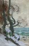 Karl Hagemeister, Küstenlandschaft in Lohme – Buchen am Ufer